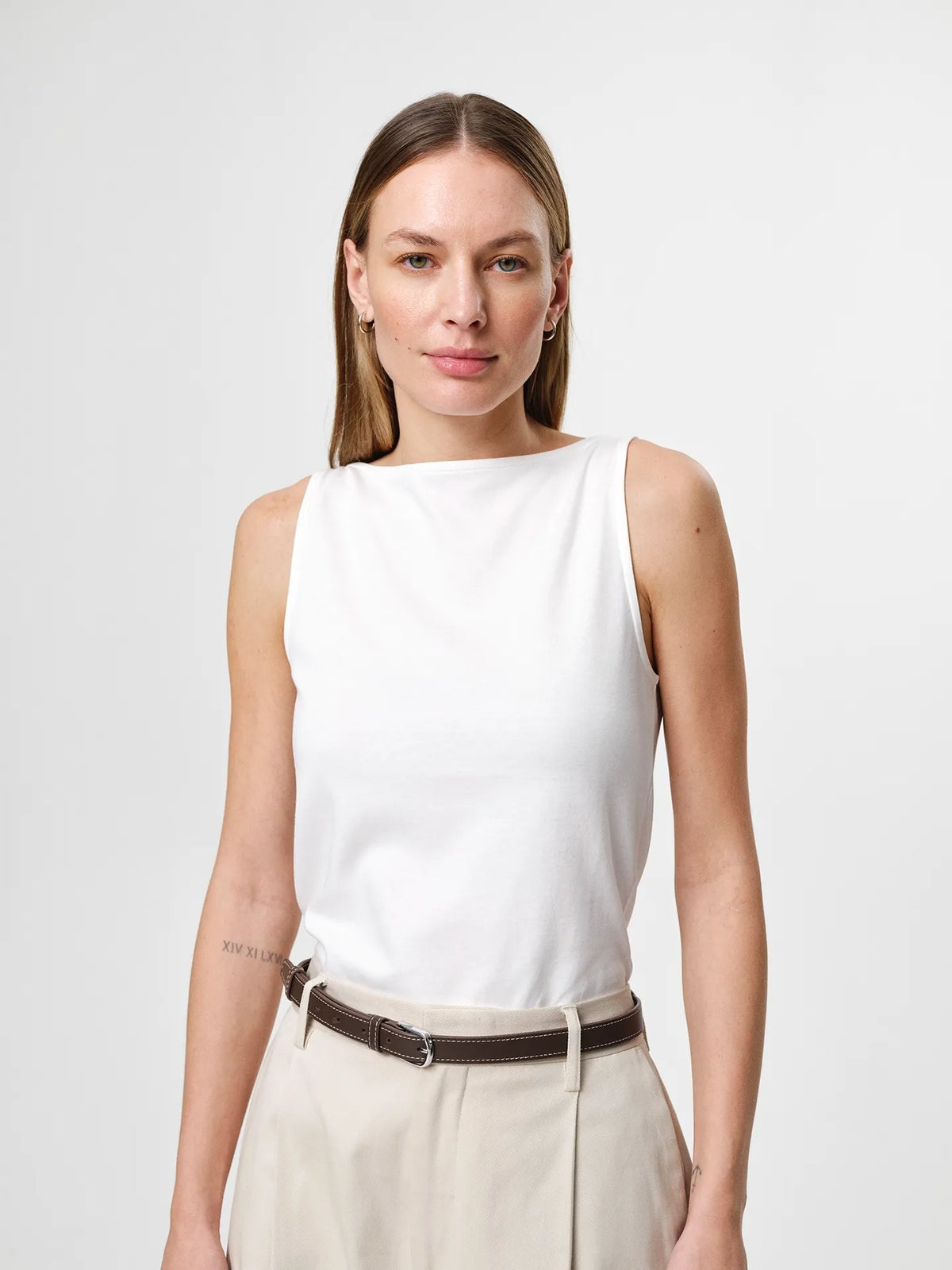 Beatris Top - Boatneck Tank in Cotton Jersey
