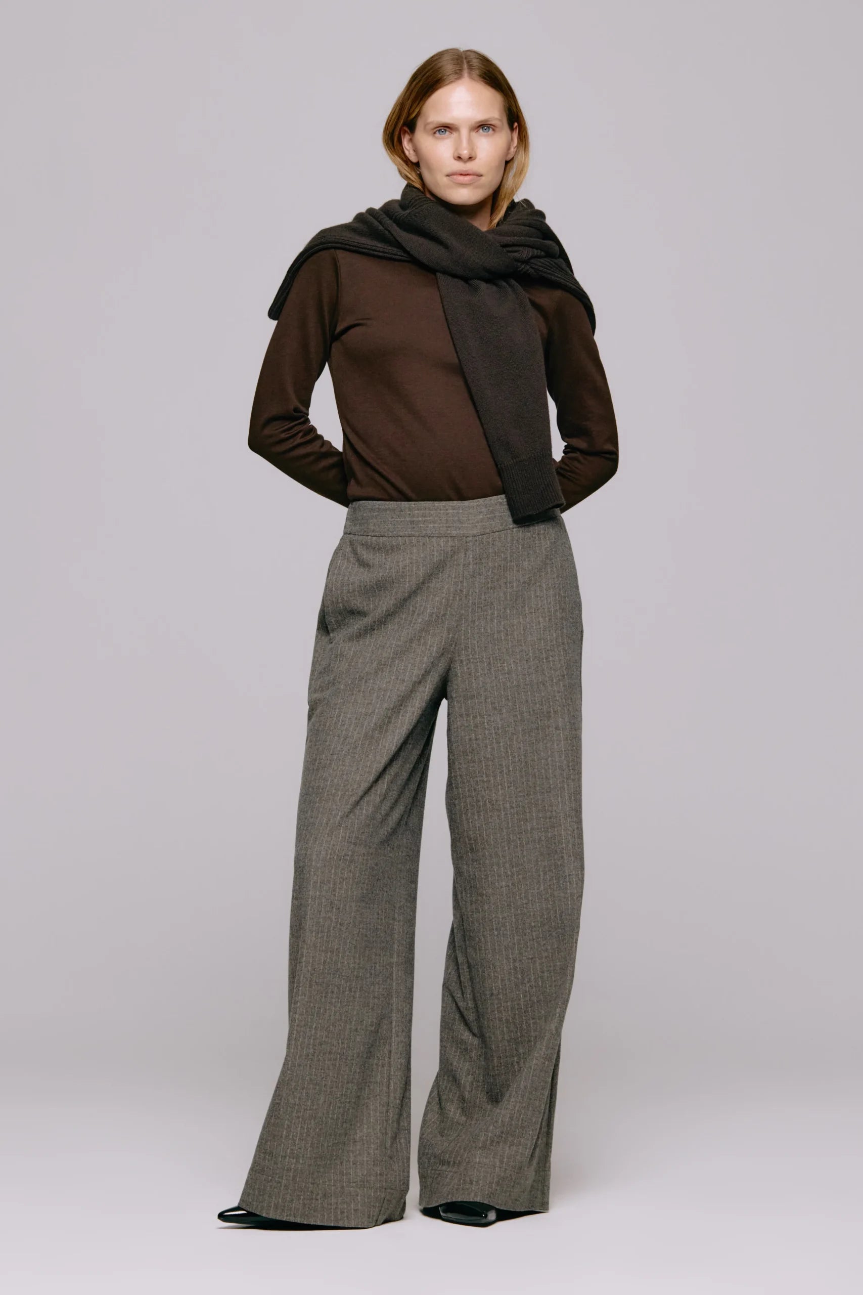 Andrea Wool Longsleeve Charcoal Brown