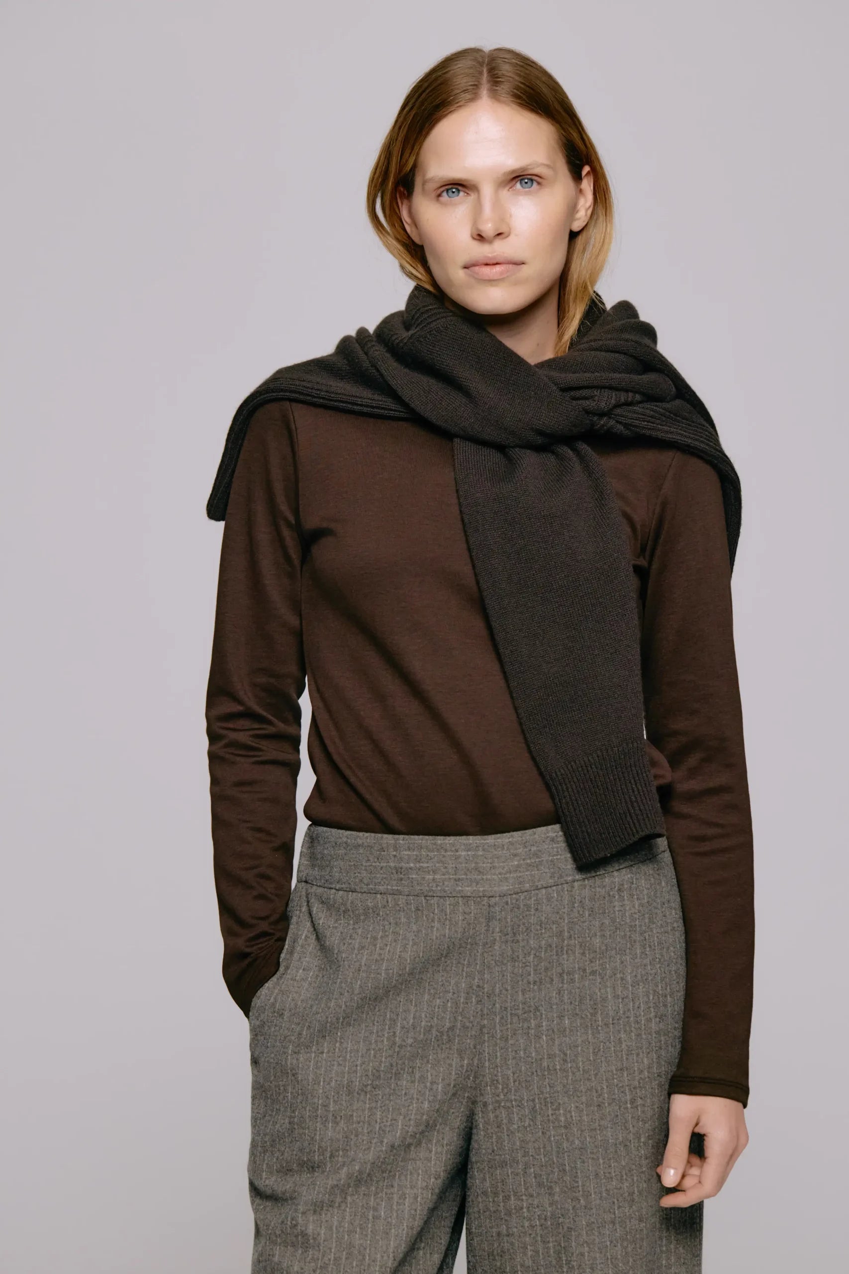 Andrea Wool Longsleeve Charcoal Brown