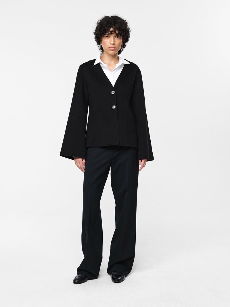 Maria Wool Blazer in Black, wool, full body