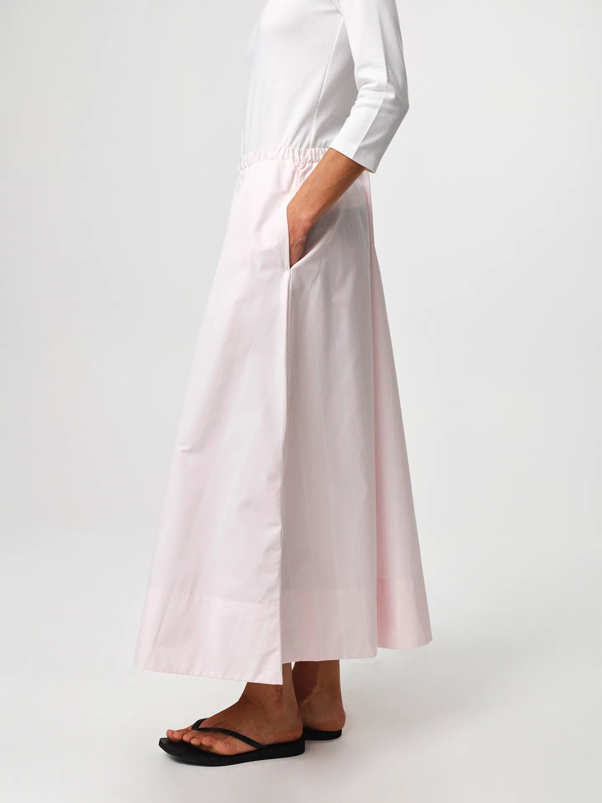 Julie Josephine Nina Half Sleeve White: fitted white half sleeve top made from a 94% Italian pima cotton and 6% polyamide blend, crafted in a smooth stretchy jersey for a soft supportive feel, designed as a versatile wardrobe essential to wear on its own or as a clean layering base under shirts, blazers, and knitwear.