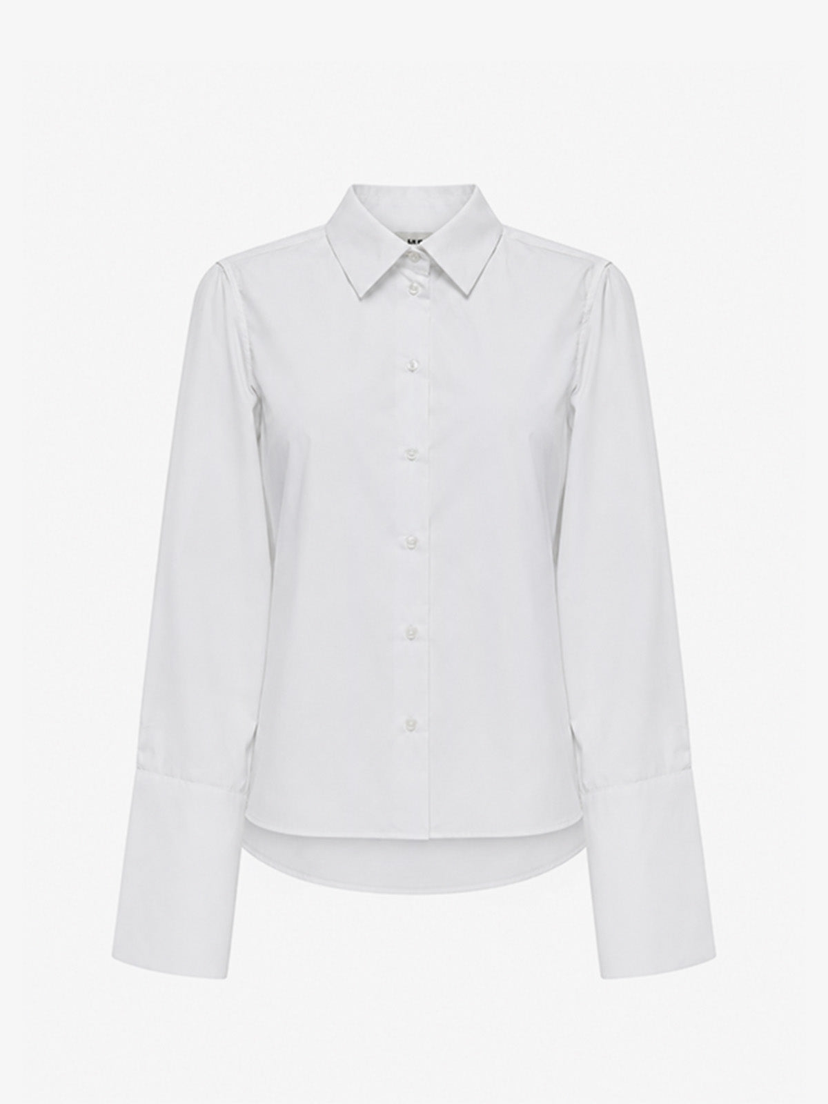 Julie Cropped Shirt in White, front